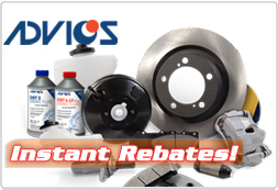 ADVICS brake rotors, pads & fluid · Instant Rebates